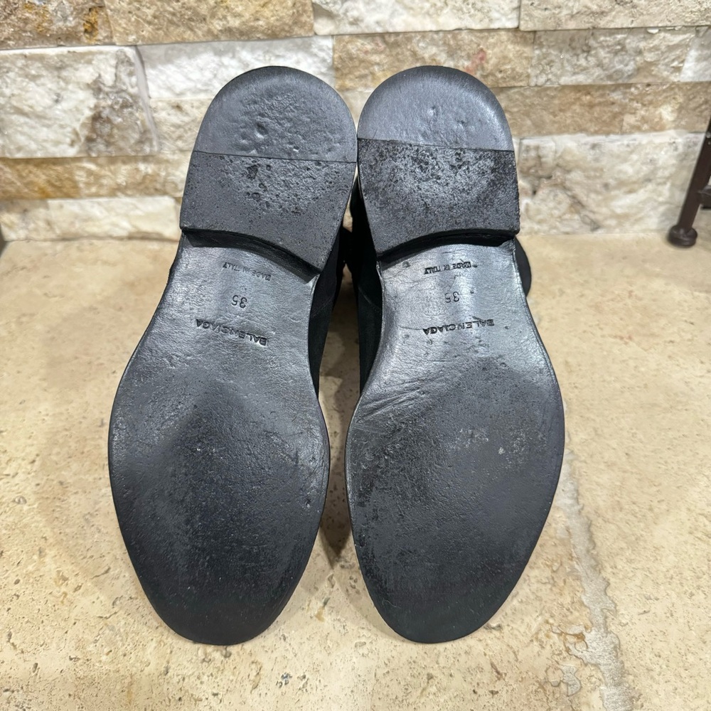 BALENCIAGA Women’s Black Suede Block Heel Ankle Boots EUR Size 36 / US Size 6 - Picture 10 of 11